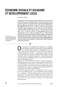 économie sociale et solidaire et développement local