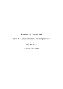 Exercice de Probabilités Série 3 : Conditionnement et Indépendance
