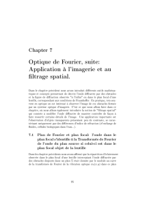 Optique de Fourier, suite: Application à l`imagerie et au