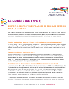 le diabète (de type 1) - Canadian Stem Cell Foundation