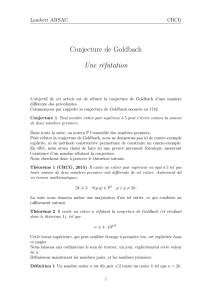 Conjecture de Goldbach Une réfutation