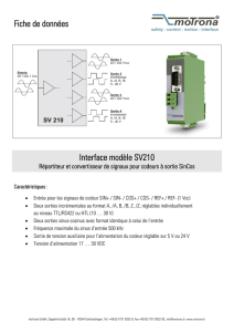 Fiche de données Interface modèle SV210
