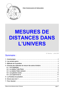 Mesure des distances dans l`Univers