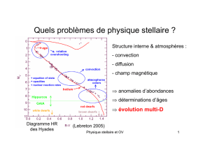Quels problèmes de physique stellaire ?