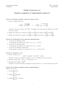 Feuille d`exercices n˚5 Nombres complexes et trigonométrie (partie 2)