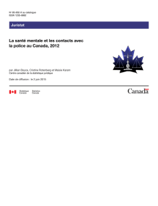 La santé mentale et les contacts avec la police au Canada, 2012