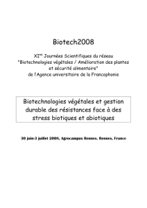 Biotech2008 - Biotechnologies végétales