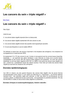 JTA 2013 : Les cancers du sein « triple négatif »