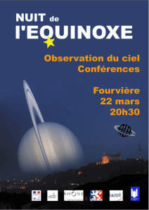 Observation du ciel Conférences Fourvière 22 mars 20h30