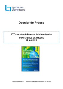 Dossier de Presse - Agence de la biomédecine
