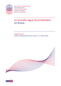 La nouvelle vague de privatisation en Russie