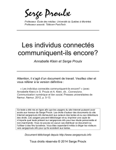 Les individus connectés communiquent