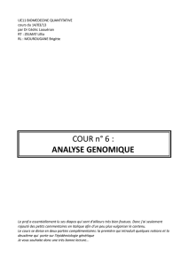 COUR n° 6 : ANALYSE GENOMIQUE - Cours L3 Bichat 2012-2013