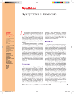 Dysthyroïdies et Grossesse - Médecine Clinique endocrinologie