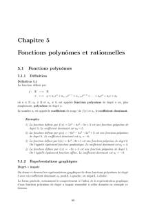Chapitre 5 Fonctions polynômes et rationnelles