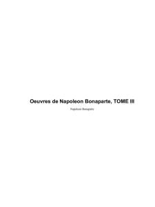 Oeuvres de Napoleon Bonaparte, TOME III