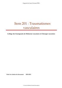 Item 201 : Traumatismes vasculaires