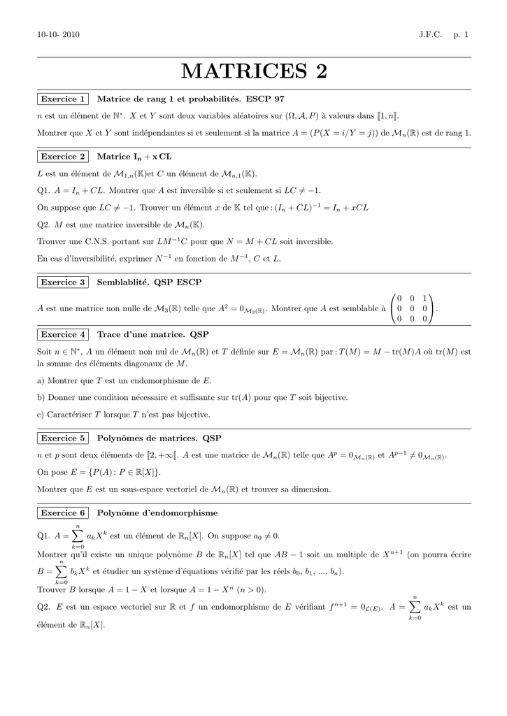 Matrices 2