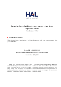 Introduction à la théorie des groupes et de leurs représentations