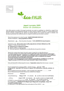Dossier de candidature au programme régional ECOFAUR