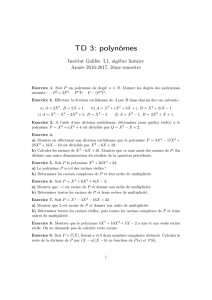 TD 3: polynômes