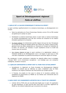 Sport et Développement régional Faits et chiffres