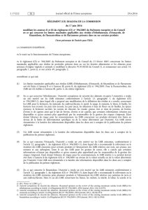 RÈGLEMENT (UE) 2016/ 1016 DE LA COMMISSION