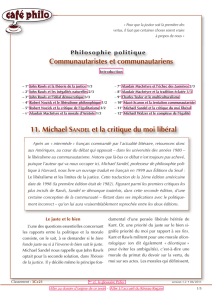 Michaël Sandel et la critique du moi libéral - Reseau