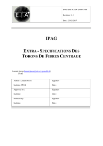 ExTrA - Spécifications des torons de fibres CENTRAGE