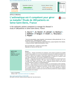 L`asthmatique est-il compétent pour gérer sa maladie ? Étude de