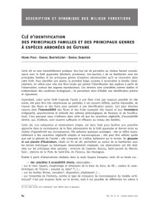 Clé D`iDentificAtion Des principAles fAmilles et Des - Agritrop