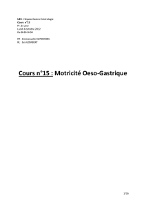 Cours n°15 : Motricité Oeso-Gastrique - Cours L3 Bichat 2012-2013