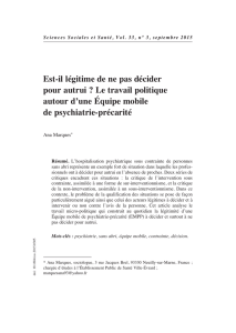 Est-il légitime de ne pas décider pour autrui ? Le - chu