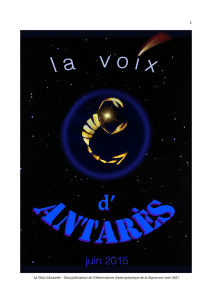 La Voix d`Antarès - Observatoire d`Astrophysique du Club Antarès