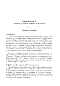 Communication de Monsieur le Recteur Bertrand Saint