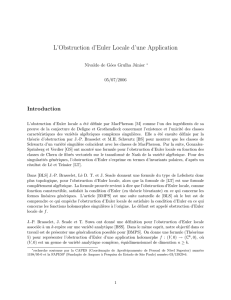 L`Obstruction d`Euler Locale d`une Application