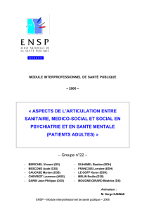 Aspects de l`articulation entre sanitaire, médico