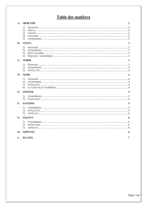 Table des matières - Programme sur les 2 années