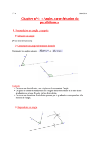 Chapitre n°4 : « Angles, caractérisation du parallélisme »