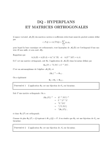 dq - hyperplans et matrices orthogonales