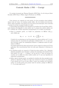Centrale Maths 1 PSI — Corrigé Π