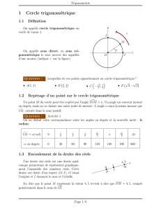 1 Cercle trigonométrique
