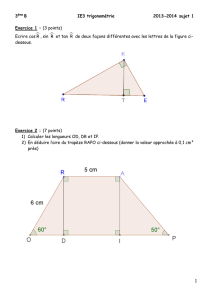 IE3 trigonométrie 2013-2014 sujet 1 1 Exercice 1 : (3 points) Ecrire