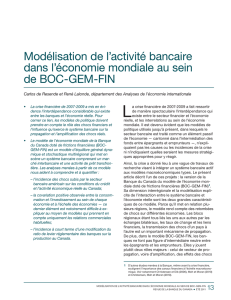 Modélisation de l`activité bancaire dans l`économie mondiale au