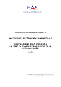 Prise en charge de la douleur de la personne âgée