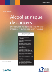 Alcool et risque de cancers