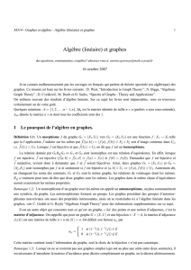 Algèbre (linéaire) et graphes