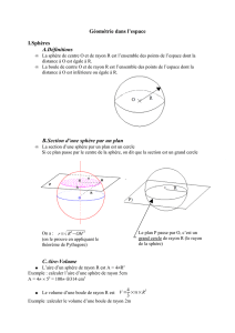 A.Définitions B.Section d`une sphère par un plan C.Aire