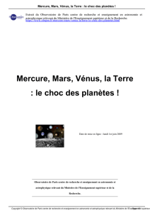 Mercure, Mars, Vénus, la Terre : le choc des planètes !