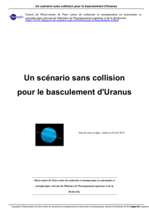Un scénario sans collision pour le basculement d`Uranus
